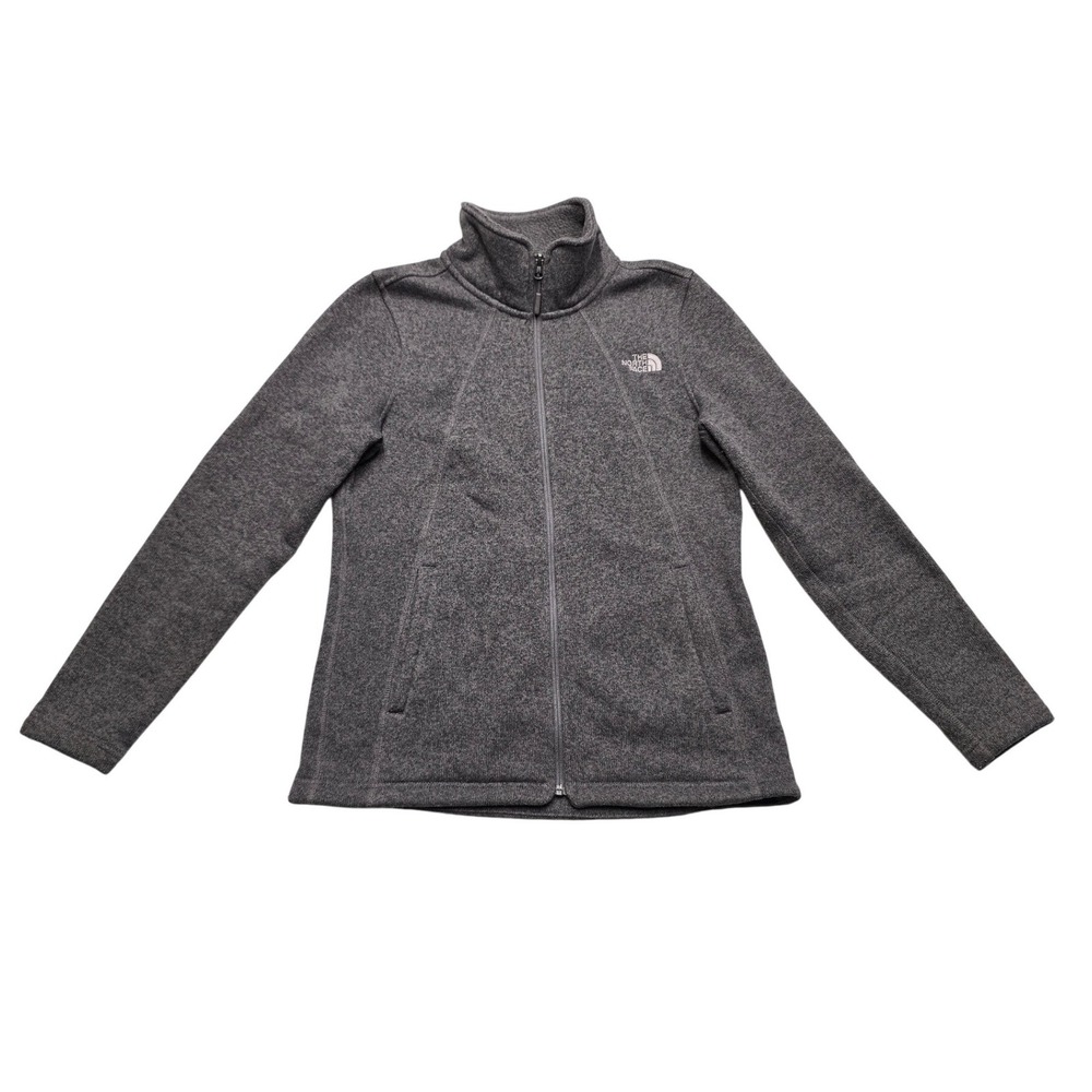 The North Face Crescent Full Zip Fleece Jacket Heather Grey Womens M Gorpcore